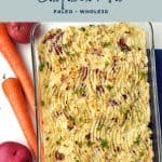 pinterest image with low fodmap instant pot shepherd's pie paleo whole30 at the top and goodnomshoney.com at the bottom