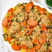 Low FODMAP Instant Pot Chicken Fricassee (Keto, Paleo, Whole30)