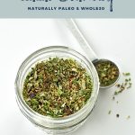 pinterest image with low fodmap italian seasoning naturally paleo & Whole30 at the top and goodnomshoney.com at the bottom