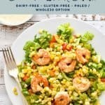 pinterest image with low fodmap summer detox salad dairy-free gluten-free paleo whole30 option at the top and goodnomshoney.com at the bottom.