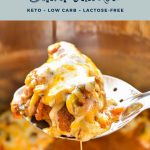 pinterest image with low fodmap instant pot salsa chicken keto low carb lactose-free at the top and goodnomshoney.com at the bottom