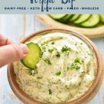 pinterest image with easy low fodmap veggie dip dairy-free keto low carb paleo whole30 at the top and goodnomshoney.com at the bottom